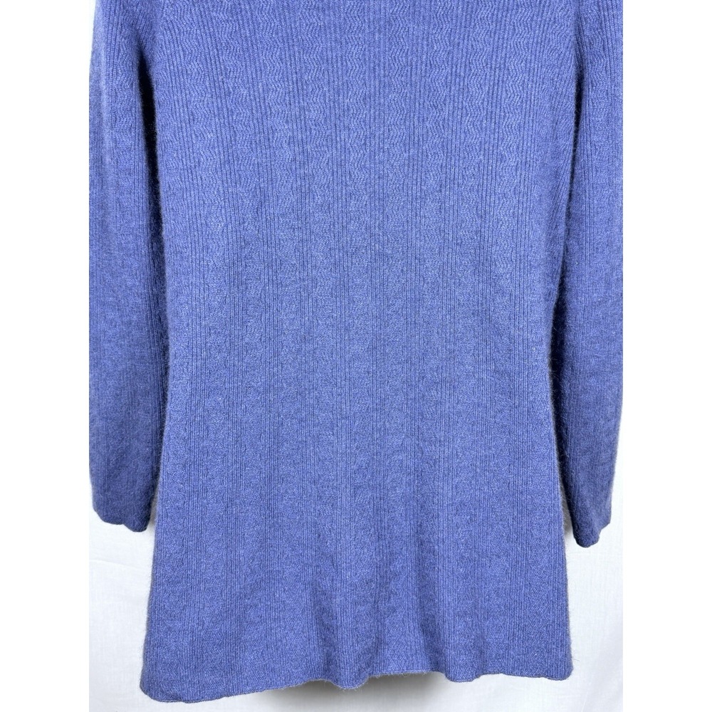 Sutton Studio 100% Cashmere Open Front Cardigan Sweater Blue Medium Luxury - Picture 8 of 9